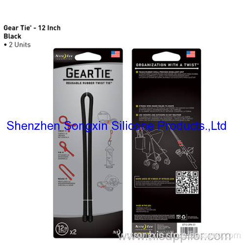 Size 12",30.48cm Reuse Silicone Gear Tie With Any Solid Color 